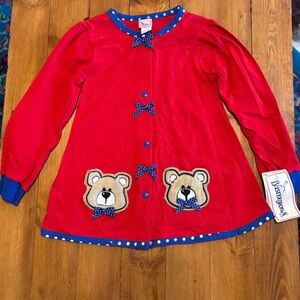 Brand NEW Buster Brown Girls 6 Teddy Bear Sweatshirt Dress Peplum